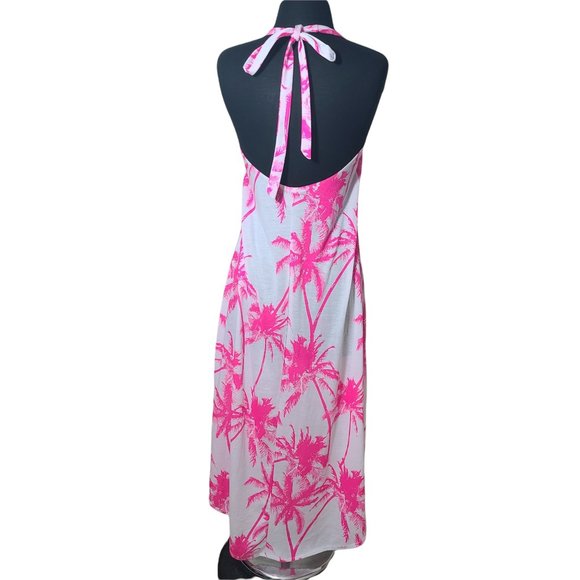 Op halter beach dress high low pink white sz M - Picture 5 of 7